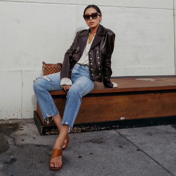 Sigerson Morrison Marcel Leather Silver Mirrored Metallic Block Heeled Sandal - Picture 13 of 15